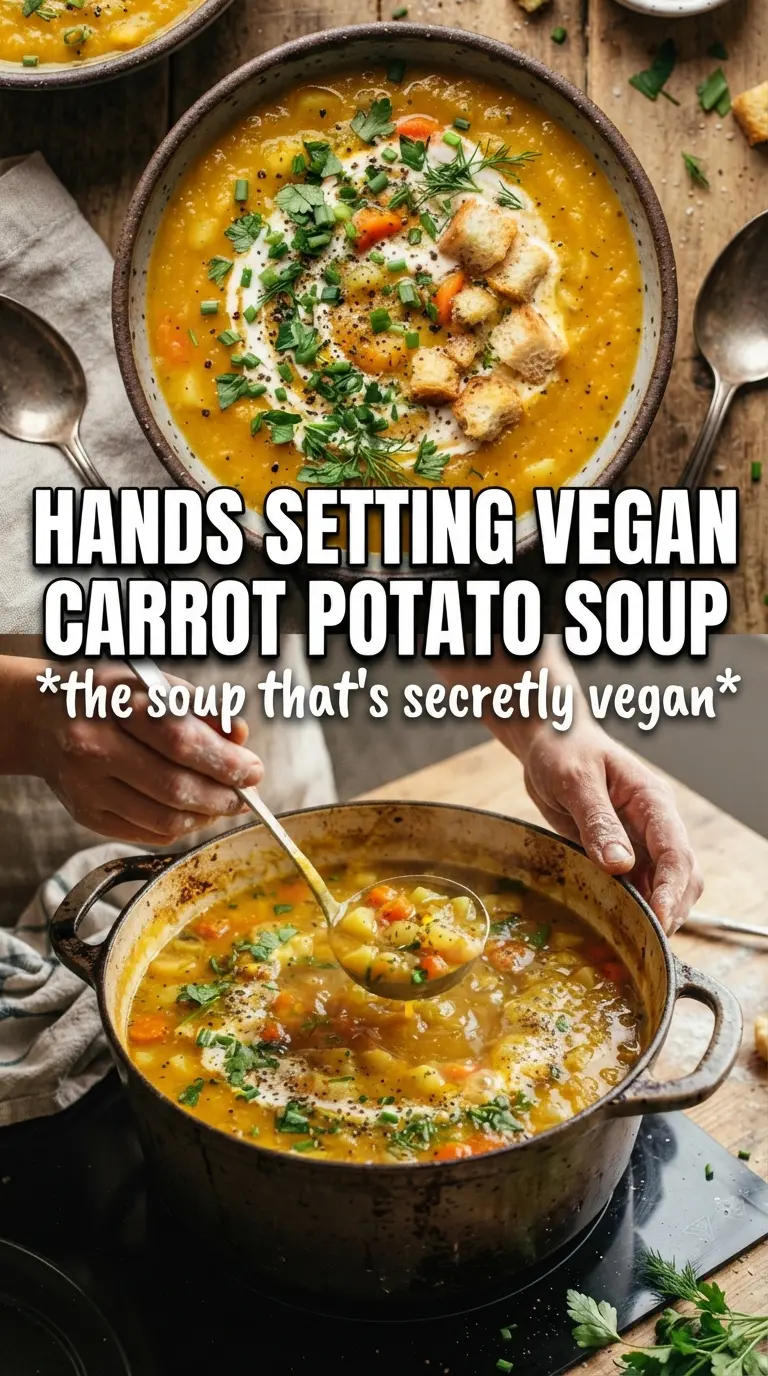Vegan Carrot Potato Soup creamy orange-gold